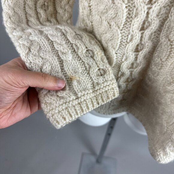 Aran Sweater Market Merino Wool Cardigan Sweater Cable Knit Size Medium Ireland - Picture 6 of 6